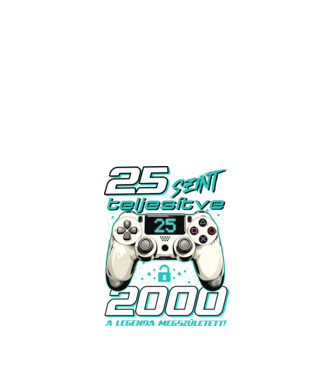 Gamer szülinap 25 éves minta fekete pólón