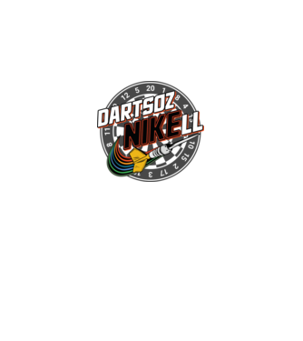 DartsozNIKELL retro minta fekete pólón