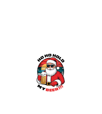 Ho Ho Hold My Beer karácsonyi fehér pólóra minta fehér pólón
