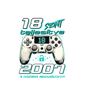 Gamer szülinap 18 éves minta fehér pólón