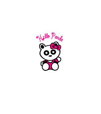 Hello Panda minta fehér pólón