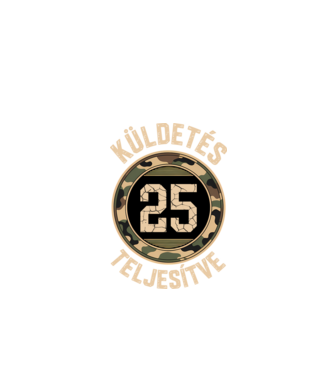 Küldetés teljesítve 25 minta fekete pólón