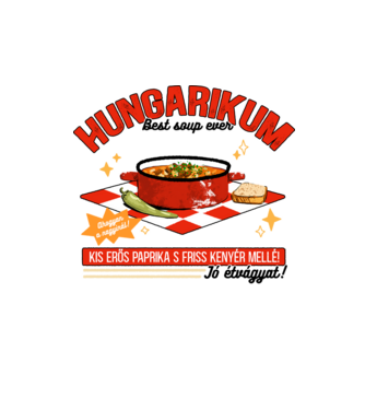Gulyás leves Hungarikum minta homokszín pólón