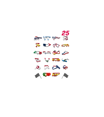 MOTOGP 25 CALENDAR fekete alapra minta fekete pólón