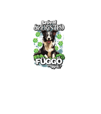 Border Collie labda függő minta fekete pólón
