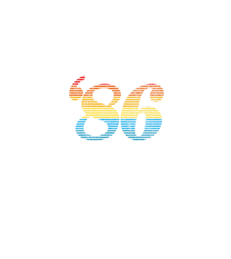 Retro szülinap 1986 minta szürke pólón