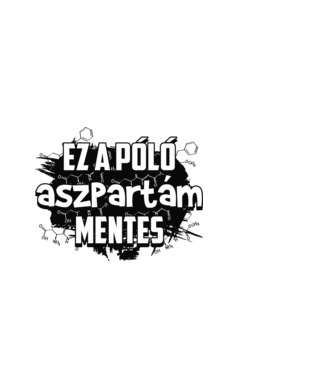 Aszpartám mentes fekete minta fehér pólón