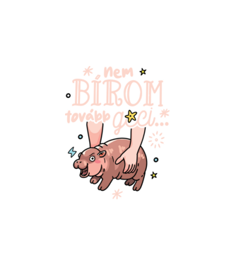 Nem bírom tovább gci Moo-Deng sötétre minta fehér pólón