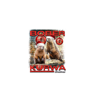 Bóber Kurwa xmas minta fekete pólón