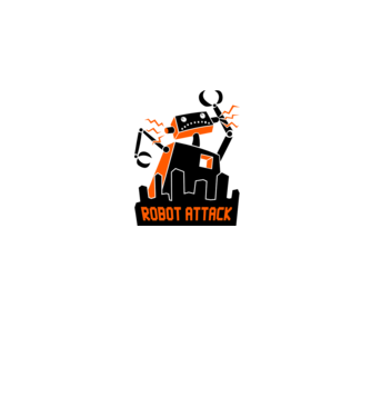 Robot Attack minta fehér pólón