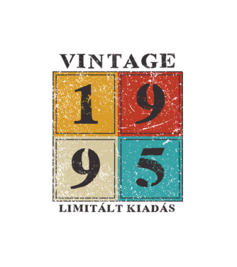 Vintage limitált - 1995 minta fehér pólón