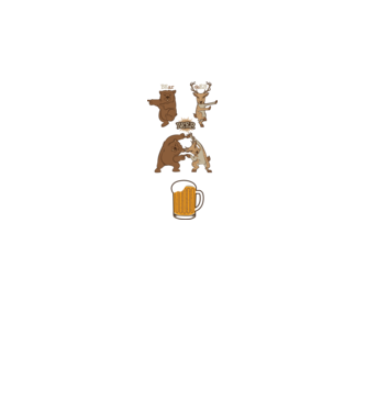Bear deer beer minta fehér pólón