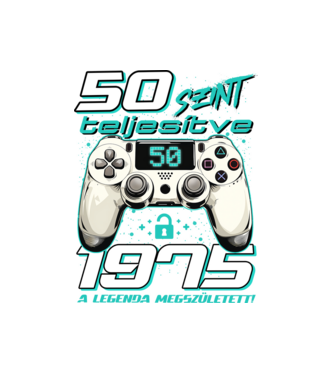 Gamer szülinap 50 éves minta fehér pólón