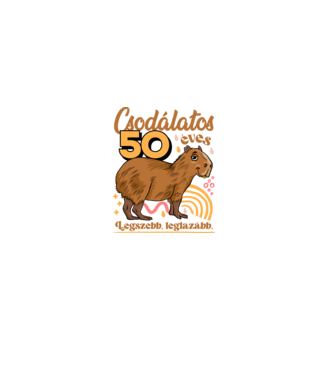 Capybara 50 éves minta fehér pólón