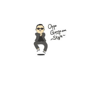 Oppa Gangnam Style minta fehér/royal pólón