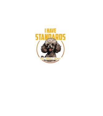 Uszkár Poodle Standards minta fekete pólón
