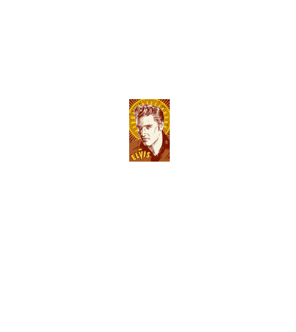 ELVIS a király minta fekete pólón