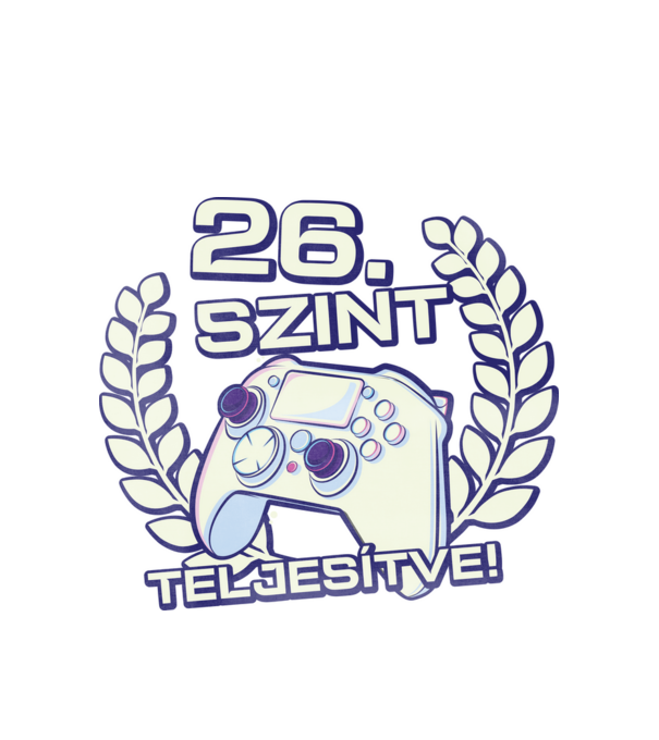 26. szint teljesítve minta fehér pólón