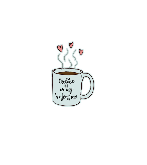 Coffee is my Valentine minta világos rózsaszín pólón
