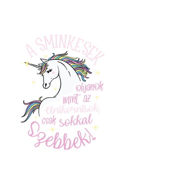 Unikornis Sminkesek minta fekete pólón