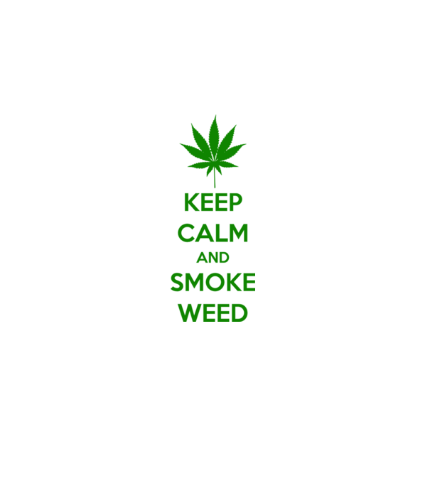 Keep calm - SMOKE WEED minta szürke pólón