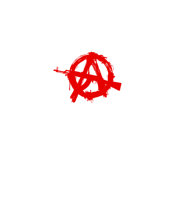 Akanarchy minta fehér pólón