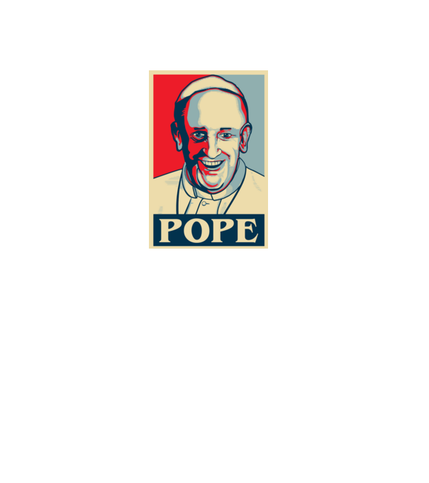 Pápa poszter minta fekete pólón