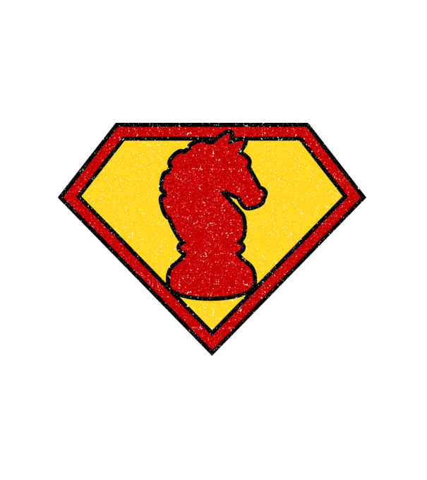 SuperChess Ló minta fehér pólón