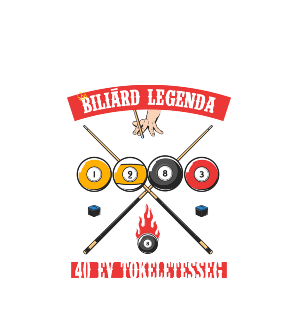 Biliárd legenda született 1983 minta fehér pólón