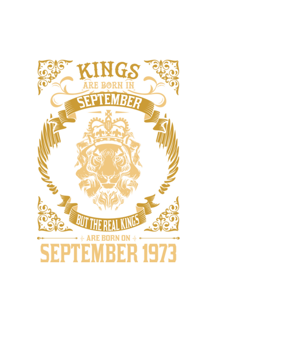Oroszlános szülinapos 1973 SZEPTEMBER minta fekete pólón