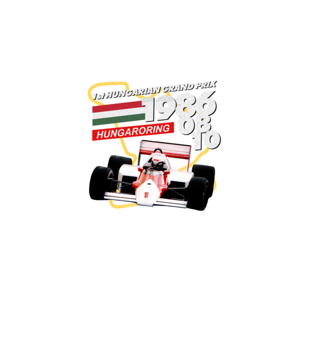 1986 hungaroring minta fekete pólón