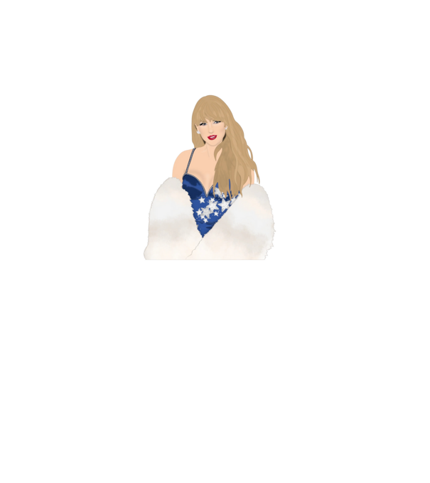 Taylor Swift blue minta fehér pólón
