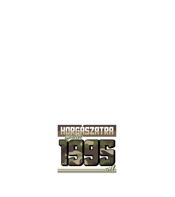 Horgászatra születve - 1995 minta sötétkék pólón