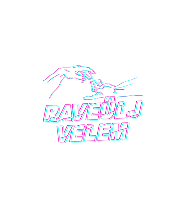 Raveülj velem 3D minta fehér pólón