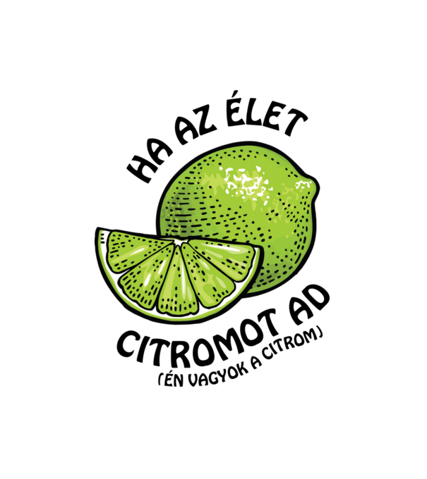Tequila és citrom fekete minta fehér pólón