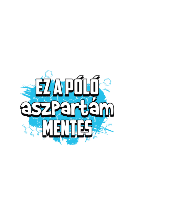 Aszpartám mentes kék minta fekete pólón