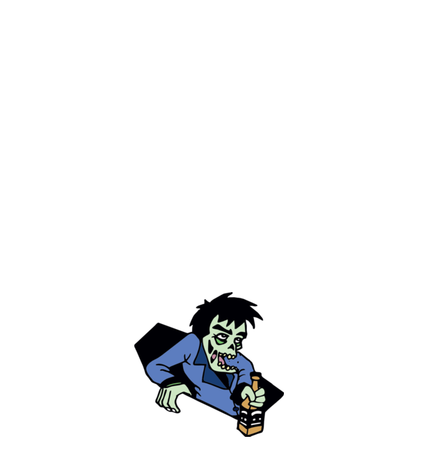 Drunk Zombie minta világos rózsaszín pólón