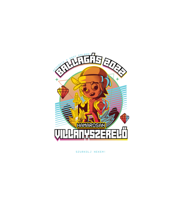 Arcade Jövőbeli szakmás villanyszerelő minta fehér pólón