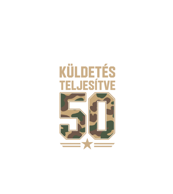 Küldetés teljesítve 50 minta fekete pólón