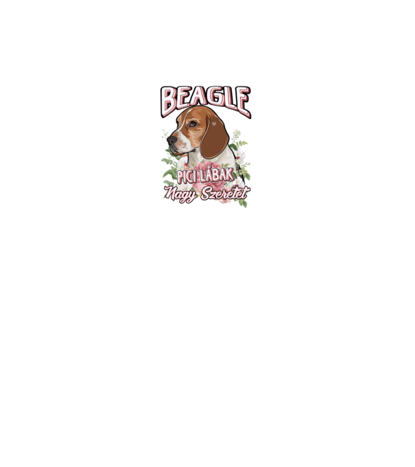 FLORAL DOGGO beagle minta fehér pólón