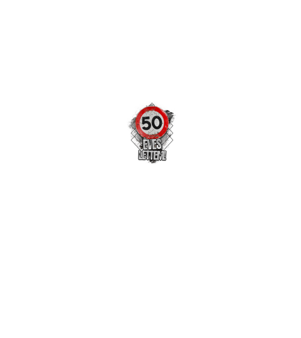 Speedlimit 50 éves fehérre minta fehér pólón