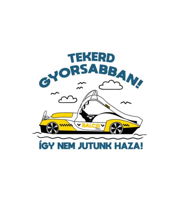 Balcsi Taxi minta fehér pólón
