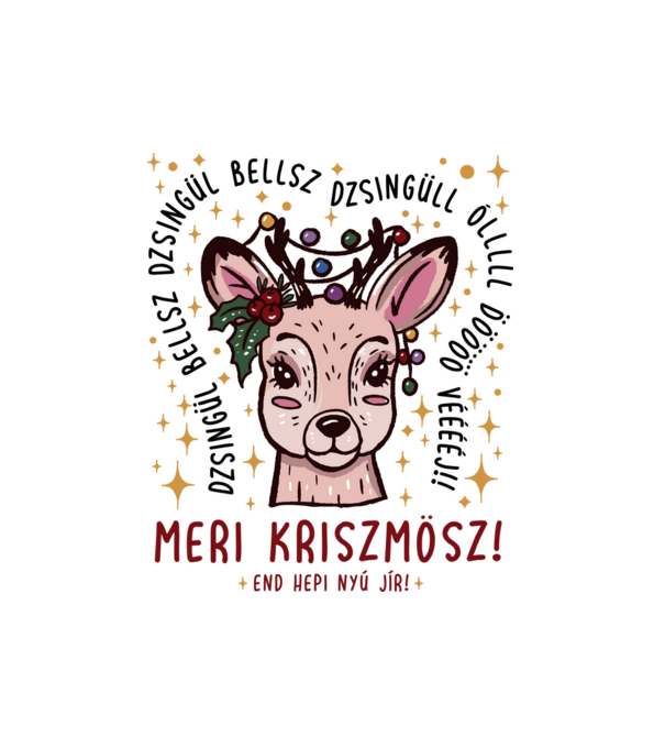 Meri kriszmösz dzsingül bellsz bögre méret minta fehér pólón