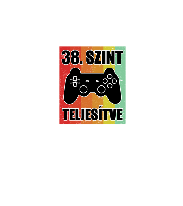 38 szint teljesítve retro gamer minta fekete pólón