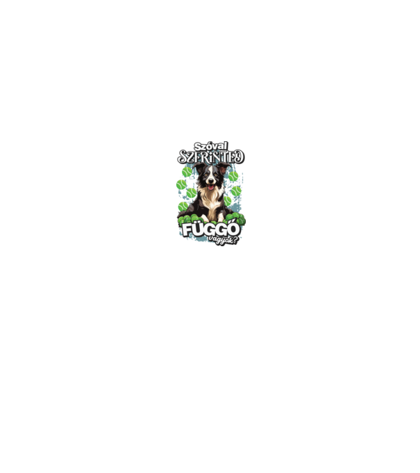 Border Collie labda függő minta fekete pólón