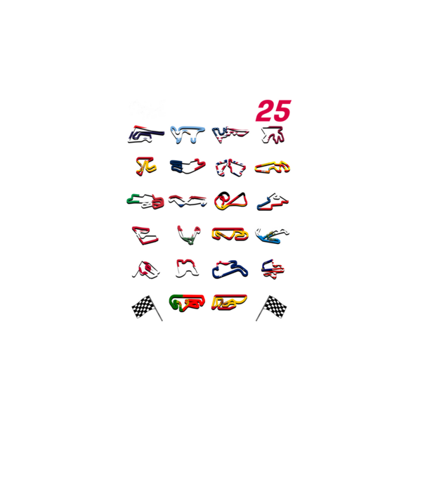 MOTOGP 25 CALENDAR fekete alapra minta türkiz pólón