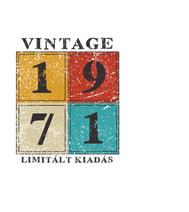 vintage_1971_limitált minta fehér pólón