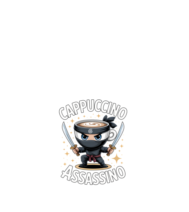 Cappuccino Assassino minta fehér pólón