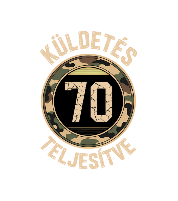 Küldetés teljesítve 70 minta fehér pólón