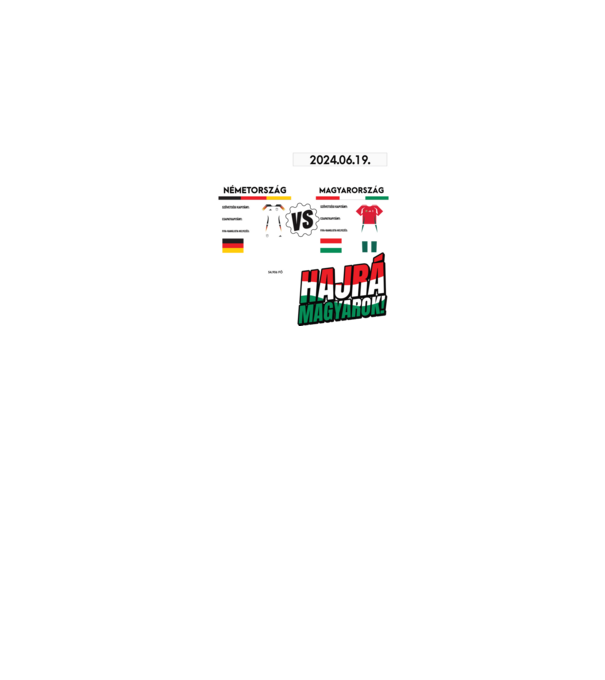Futball EB 2024 NÉMET-MAGYAR minta fekete pólón